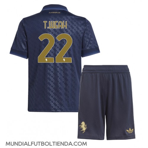 Camiseta Juventus Timothy Weah #22 Tercera Equipación Replica 2024-25 para niños mangas cortas (+ Pantalones cortos)